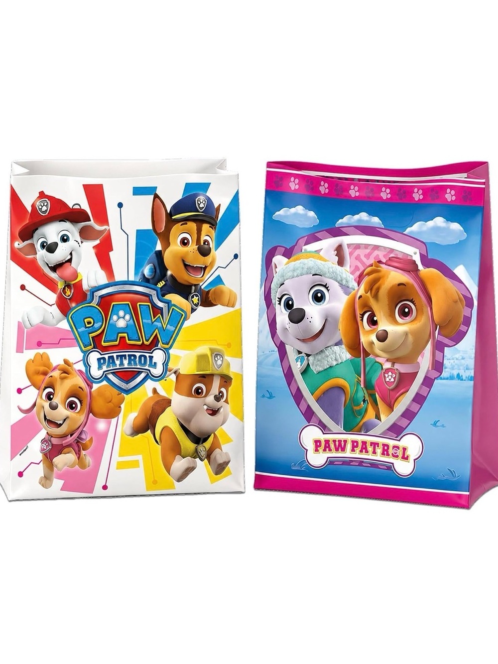 Paw Patrol Gift Bags — Pink, Blue & Yellow Character Set 64pcs NEW